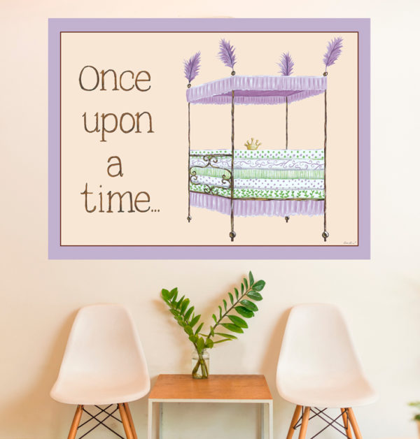 Sherri Blum Nursery and Kids' Wall Art, Lavender Once Upon Time Bed