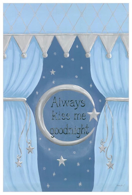 Always Kiss Me Goodnight nursery wall art decor by Sherri Blum