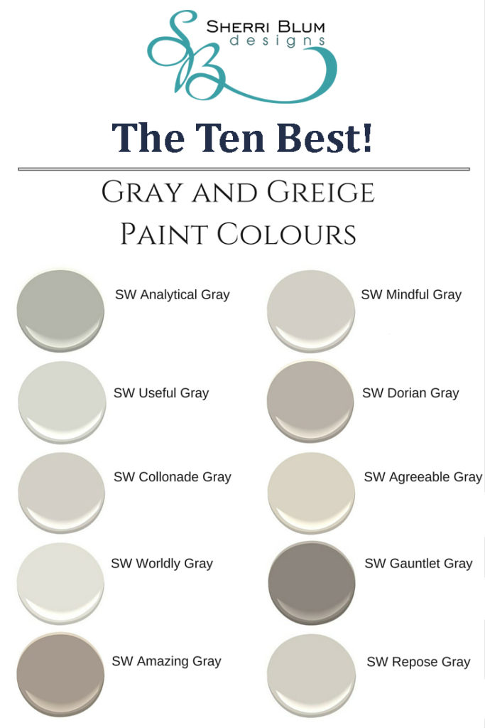 Best SW Grey and Greige Paint colors by Sherwin Williams