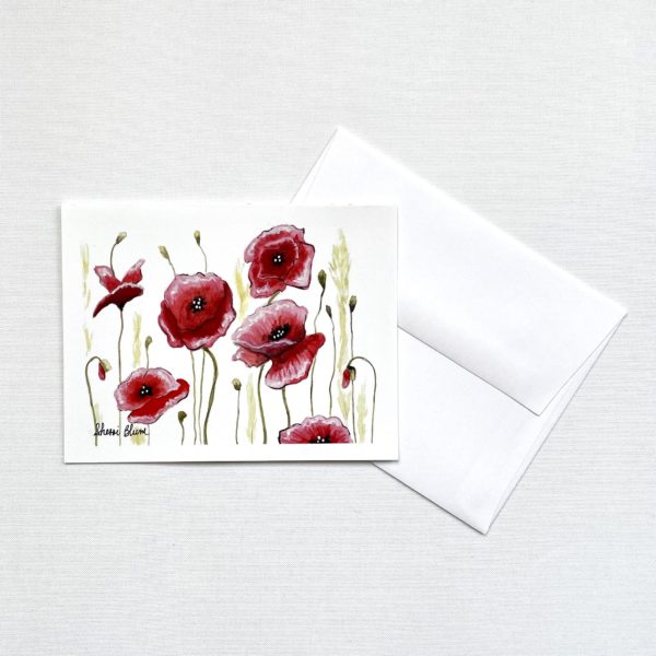 Red Poppies Notecards Greeting Cards Blank