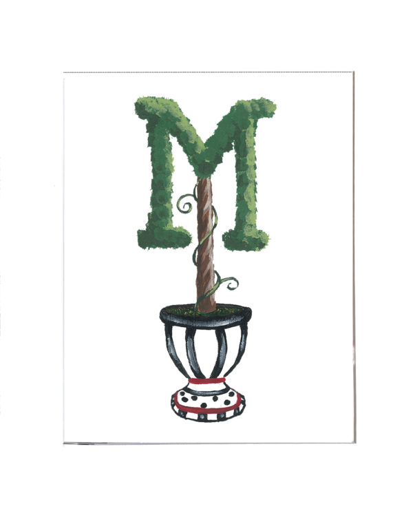 Topiary Monogram Letter Personalized Art by Sherri Blum